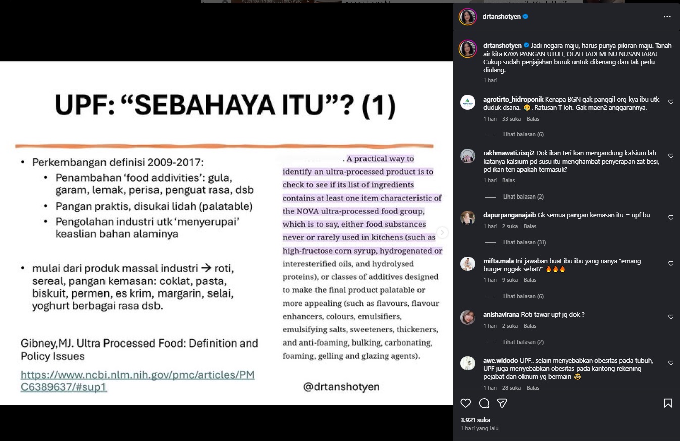 Unggahan dr Tan tentang bahaya UPF